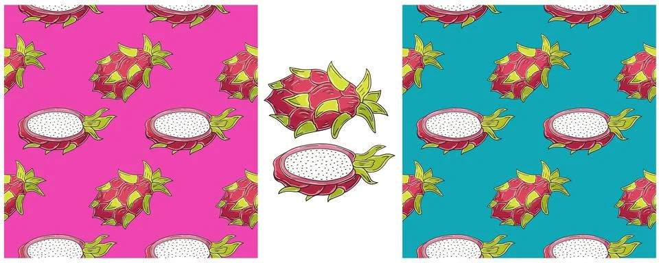 Seamless pattern. Color Set in hand draw style. Can be used for fabric and et Stock Illustration