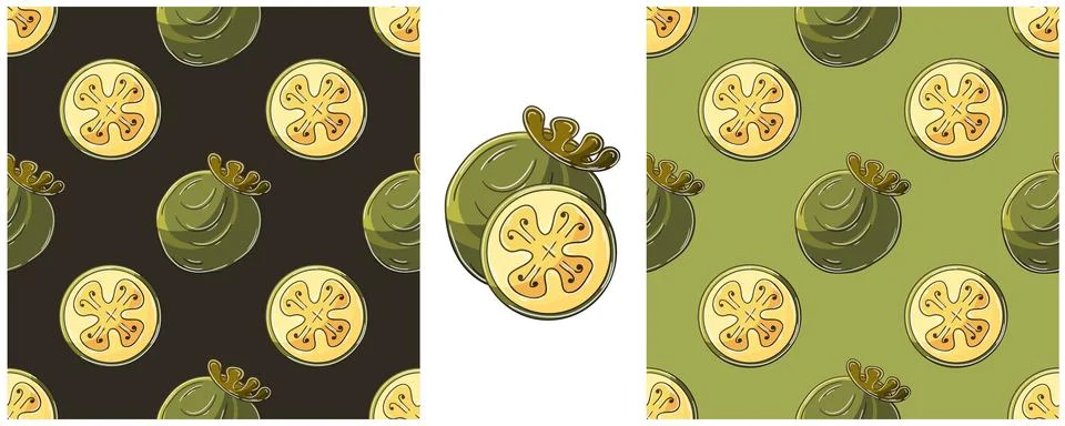 Seamless pattern. Color Set in hand draw style. Can be used for fabric and et Stock Illustration