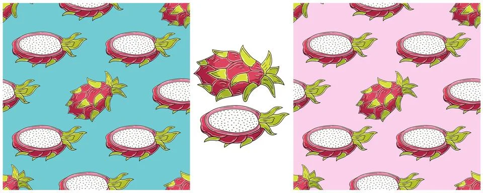 Seamless pattern. Color Set in hand draw style. Can be used for fabric and et Stock Illustration
