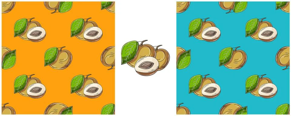 Seamless pattern. Color Set in hand draw style. Can be used for fabric and et Stock Illustration