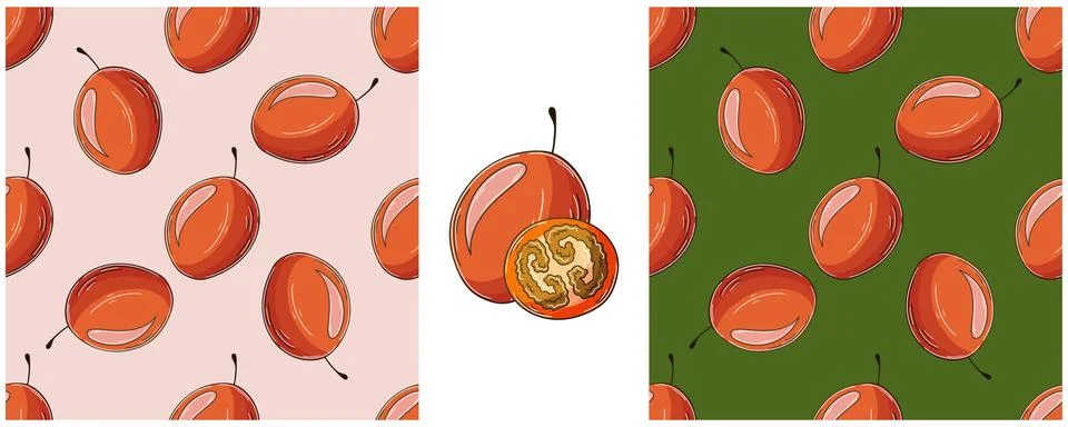 Seamless pattern. Color Set in hand draw style. Can be used for fabric and et Stock Illustration