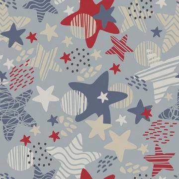 Seamless pattern with color stars vector background Stock Illustration