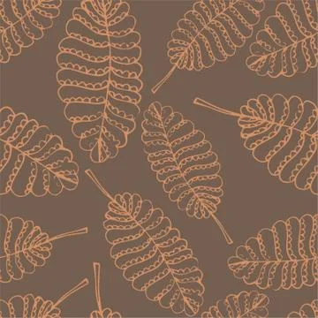 Seamless pattern with colored autumn leaves Stock-Illustration