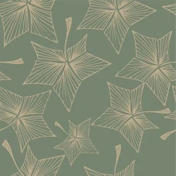 Seamless pattern with colored autumn leaves Stock Illustration
