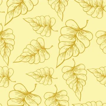 Seamless pattern with colored autumn leaves Stock-Illustration