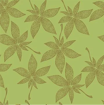 Seamless pattern with colored autumn leaves Stock Illustration