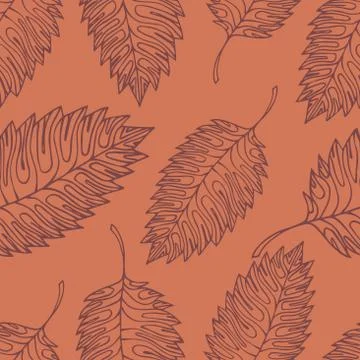 Seamless pattern with colored autumn leaves Stock Illustration