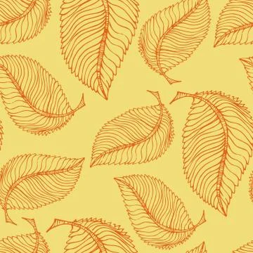 Seamless pattern with colored autumn leaves Stock Illustration