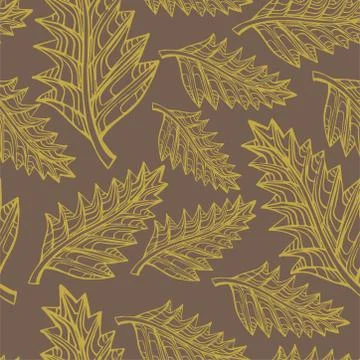 Seamless pattern with colored autumn leaves Stock Illustration