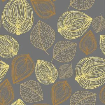 Seamless pattern with colored autumn leaves Stock-Illustration