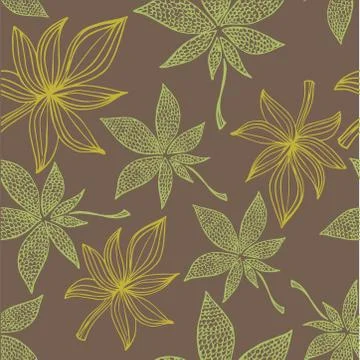 Seamless pattern with colored autumn leaves Stock Illustration
