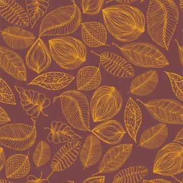 Seamless pattern with colored autumn leaves Stock-Illustration