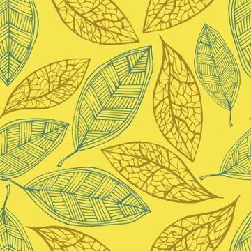 Seamless pattern with colored autumn leaves Stock-Illustration
