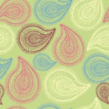 Seamless pattern with colored autumn leaves Stock Illustration
