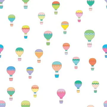 Seamless pattern of colored balloons on a white background Stock Illustration