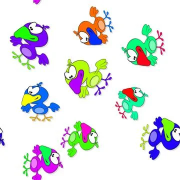 Seamless pattern with colored birds Stock Illustration