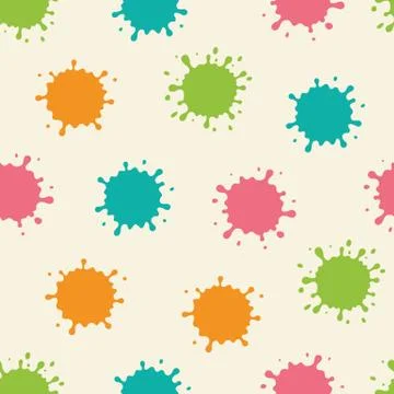Seamless pattern of colored blots Stock Illustration