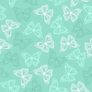 Seamless pattern with colored butterflies. Vector illustration Stock Illustration