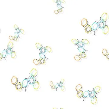 Seamless pattern with colored design elements on white Stock Illustration