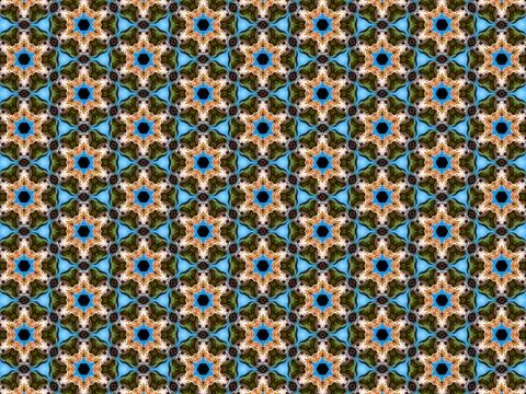 Seamless pattern with colored flowers Illustrazione stock