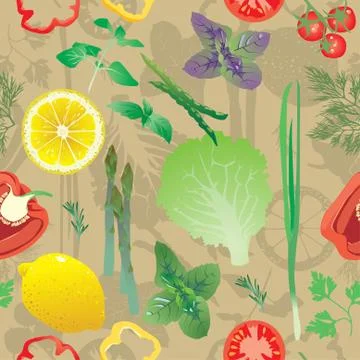 Seamless pattern with colored greens Stock Illustration