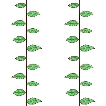 Seamless pattern with Colored hand drawind geometrical leaves. Textile vector Stock Illustration