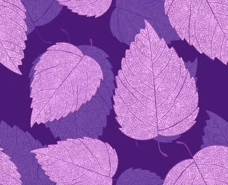 Seamless Pattern of Colored Leaves. Picture with Clipping Mask. Stock Illustration