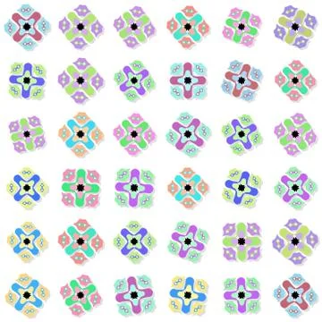 Seamless pattern with colored ornaments Illustrazione stock