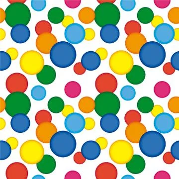 Seamless pattern of colored overlapping circles. Geometric colorful textile p Illustrazione stock