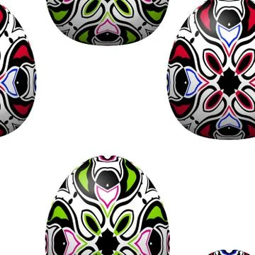 Seamless pattern with colored patterned Easter eggs Illustrazione stock