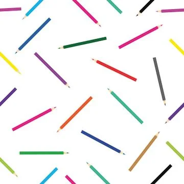 Seamless pattern colored pencils Stockillustratie