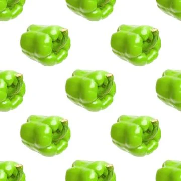 Seamless pattern of colored peppers isolated on white background Stock Photos