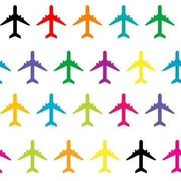 Seamless pattern with colored planes Stock Illustration