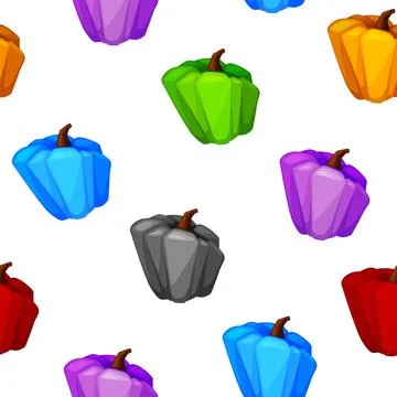 Seamless pattern colored pumpkins for wallpaper, game design. Stock Illustration