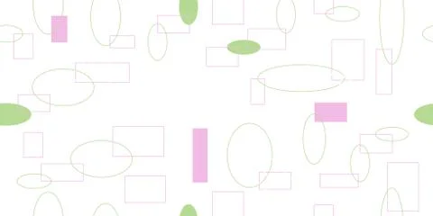 Seamless pattern from colored rectangles and elipses. Vector illustration. 库存插图