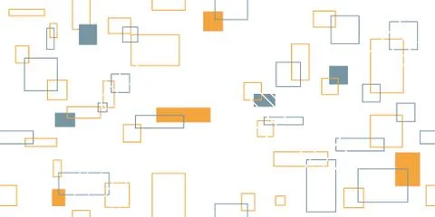 Seamless pattern from colored rectangles and squares. Cropped shapes. Stock Illustration