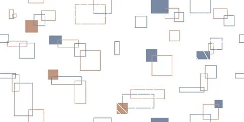 Seamless pattern from colored rectangles and squares. Cropped shapes. Stock Illustration