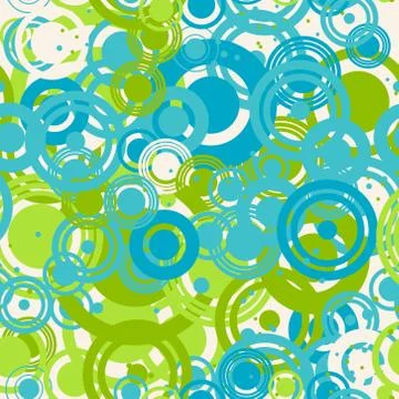 Seamless pattern of colored rings and circles Illustrazione stock