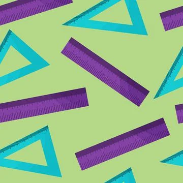 Seamless pattern with colored rulers, triangular with divisions. Divisions for Illustrazione stock