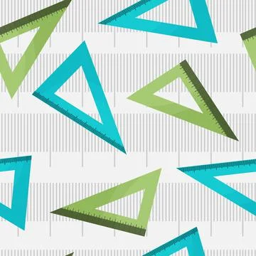 Seamless pattern with colored rulers, triangular with divisions. Divisions for Stock Illustration