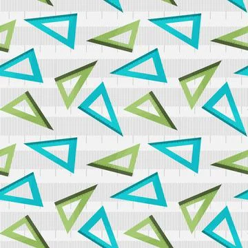 Seamless pattern with colored rulers, triangular with divisions. Divisions for Stock Illustration