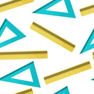 Seamless pattern with colored rulers, triangular with divisions. Divisions for Illustrazione stock