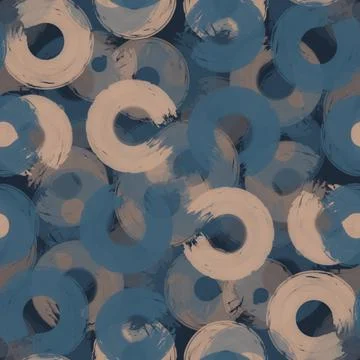 Seamless pattern colored semi-rings paint brush strokes,gray,rosybrown Stock Illustration