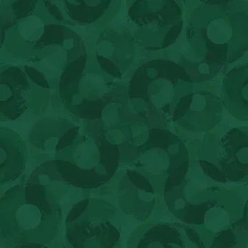 Seamless pattern colored semi-rings paint brush strokes bottle green Stock Illustration