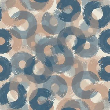 Seamless pattern colored semi-rings paint brush strokes,gray,rosybrown Stock Illustration