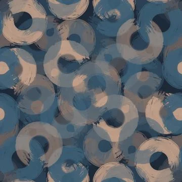 Seamless pattern colored semi-rings paint brush strokes,gray,rosybrown Stock Illustration