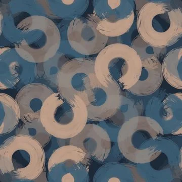 Seamless pattern colored semi-rings paint brush strokes,gray,rosybrown Stock Illustration