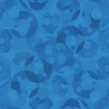 Seamless pattern colored semi-rings paint brush strokes azure,capri Stock Illustration