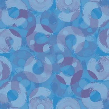 Seamless pattern colored semi-rings paint brush strokes azure,lilac Illustrazione stock