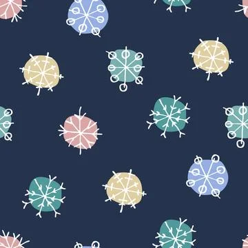 Seamless pattern with colored snowflakes. Winter, Christmas, New Year concept Illustrazione stock